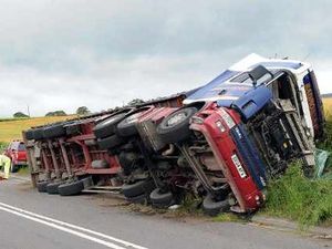 Supporting image for story: Traffic misery as lorry overturns on A49 at Bayston Hill