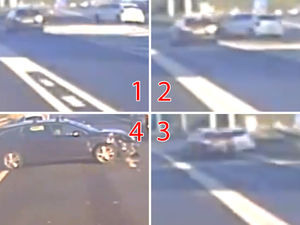 Supporting image for story: WATCH: Danger driver ploughs into car after swerving across M6 lanes