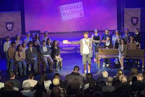 Charlton School pupils performing in Legally Blonde Jr.