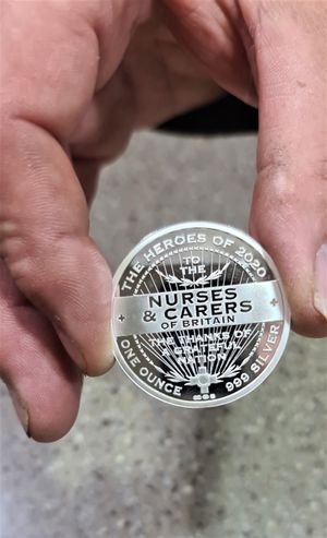 The silver medals given to staff at Sambrook House