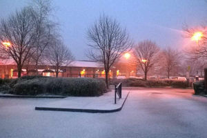 Snow settling in Oswestry