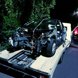 The stripped and stolen car was being hauled through Wolverhampton.