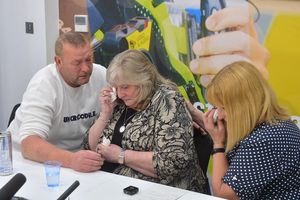 An emotional police press conference was held in the wake of Darren Whitehouse's death as Carlton Betts was still at large and police launched an investigation
(L-R) His brother Lee, mother Susan Timmins and Aunt Christine Beckett.
S
