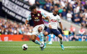 Aston Villa's Tyrone Mings (left) and Tottenham Hotspur's Lucas Moura (right)