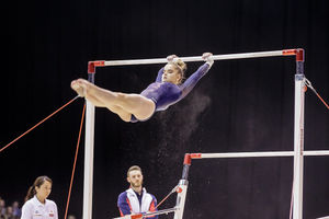Alice Kinsella at the 2018 Gymnastics World Cup, held at Arena Birmingham. Pic: Chris Bowley