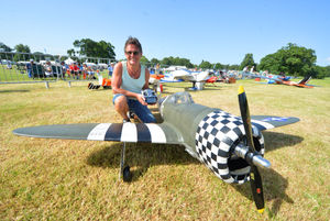 Mike Croke, from Norwich, with his P47 model