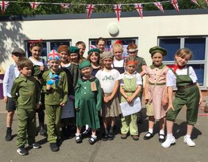Victory sing-along at Hartlebury CE Primary School