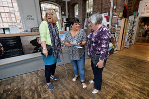 Kelly chats to Light House customers Catherine Ward and Margaret Clemson