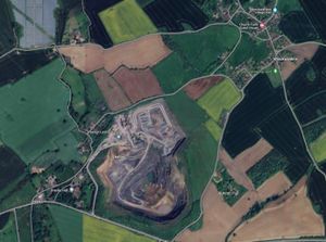 Leaton Quarry, near Telford, with the village of Wrockwardine. Picture: Google