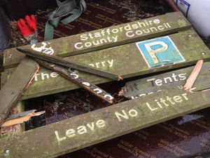 Supporting image for story: Hunt for driver who went on wrecking spree on Cannock Chase