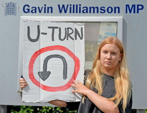Monica Lewis helped organise the protest from Codsall Community High School to Gavin Williamson's office.