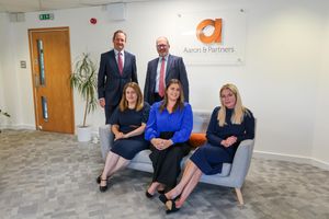 The team at Aaron & Partners (clockwise from back left): Head of the Shrewsbury office Hugh Strickland, senior partner Nick Clarke, partner Zoe Lloyd, senior associate Natalie Antenbring and partner Jennifer Gibson