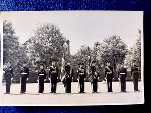 John Jones pictured third from the right on the lead up to the Coronation of HM Queen Elizabeth II, 1953