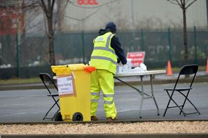 The drive-through test centre at Walsall College