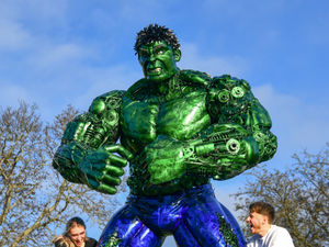 Supporting image for story: Marvel-lous new Hulk sculpture arrives at Shropshire ironwork centre