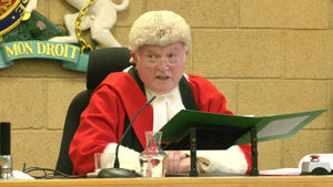 Mr Justice Soole at Coventry Crown Court during the sentencing of asylum seeker Deng Chol Majek for the murder of hotel worker Rhiannon Whyte in October 2024. Picture date: Friday January 30, 2026. PA Photo. Photo credit: PA Video//PA Wire