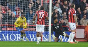 Samson Tovide gives Colchester the lead at Walsall.