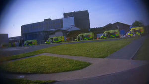 Ambulances queue outside the Emergency Department at Royal Shrewsbury Hospital. Picture: Dispatches/Channel 4/PA Wire