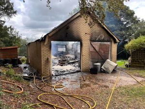 The garage at Chirk Bank photo James Lewis Shropshire Fire and Rescue Service