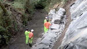 The A488 at Hope Valley is set to reopen on Friday. Picture: Shropshire Council