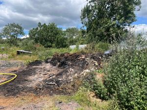 Supporting image for story: Unattended bonfire sparks fire in south Shropshire as firefighters share damage left behind