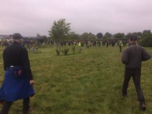 Protesters at Ludlow's Black Lives Matter protest. Picture: @misskclimpson