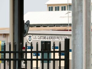 A US customs and border protection sign