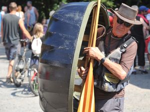 Supporting image for story: Brilliant sunshine and boating fun at Ironbridge Coracle Regatta - in pictures
