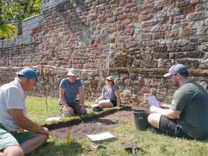 Supporting image for story: Ornate pottery and animal bone unearthed at Shrewsbury Castle dig