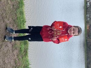 Carter Chatting, 9, ran 10K to raise money for Birmingham Children’s Hospital.