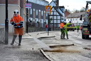 The clean-up around Coleham in Shrewsbury after the floods but business owners say more preventative action is needed