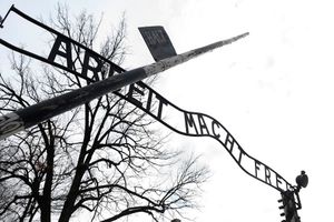 The infamous 'Work makes you free' sign at the entrance to Auschwitz
