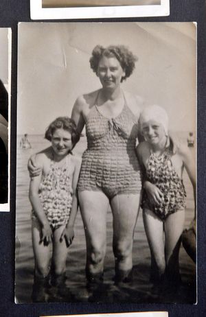 Hilda on holiday on the Isle of Man with daughters Jean Wright and Joyce Boneham in the 1950s