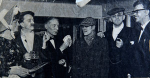 Alan pictured with fellow performers at the Hawbush Community Centre, in the early days.                          .