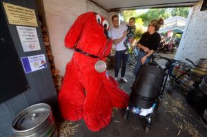 Clifford the Big Red Dog made an appearance at The Crown pub