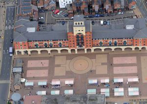 An aerial shot of Wolverhampton Market.