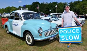 WALSALL COPYRIGHT NATIONAL WORLD TIM THURSFIELD -13/07/25Graham Bayley from West Bromwich, with his Morris Minor 1000 Police panda car.