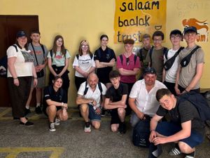 The Baxter College group at the Salaam Balaak Trust, New Delhi
