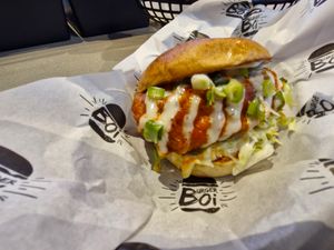The Buffalo Boi is one of the many chicken burgers on offer