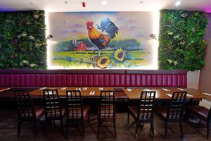 The seating areas are well-lit and spaced out