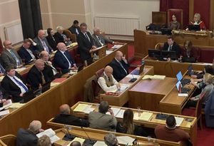 Cllr Steve Clark delivering his budget speech at Dudley Council House during February\'s budget meeting. Picture Martyn Smith/LDRS free for LDRS use