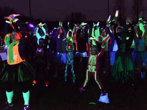 Supporting image for story: Glow in the dark charity castle run 
