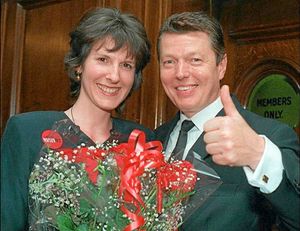 Alan Johnson and his wife Laura after his election victory in 1997