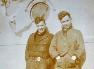 Mr Davies, right, with one of his comrades
