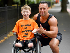 Supporting image for story: Bloxwich to Blackpool: Trainer to push Tommy, 10, in wheelchair to raise £10,000 