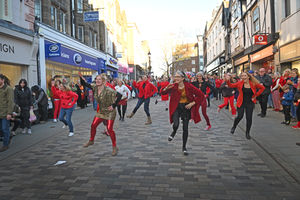 I Can Dance Shrewsbury hosted a surprise dance flash mob on Pride Hill in Shrewsbury