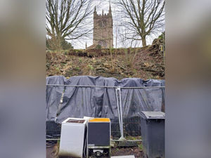 Supporting image for story: Ludlow church to take 'enforcement action' against council over collapsed wall saga