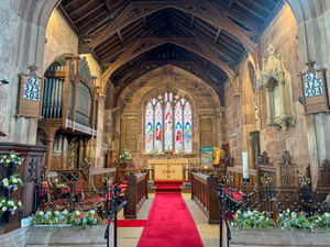 Some of the floral decorations in the church 