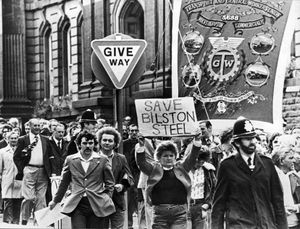 Over 2,000 men and women take part in a march through Lichfield Street, Wolverhampton, organised by Wolverhampton, Bilston and District Trades Council in 1978