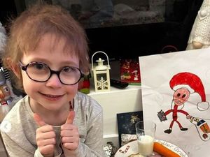Supporting image for story: Little Dulcie gives supporters a big thumbs up as her family gear up for more gruelling cancer treatments in 2023